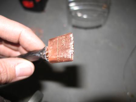 copper fitting smashed