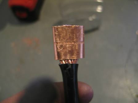 copper fitting smashed