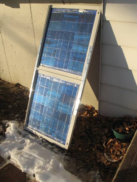 Solar Panel made with a window frame/glass on the cheap